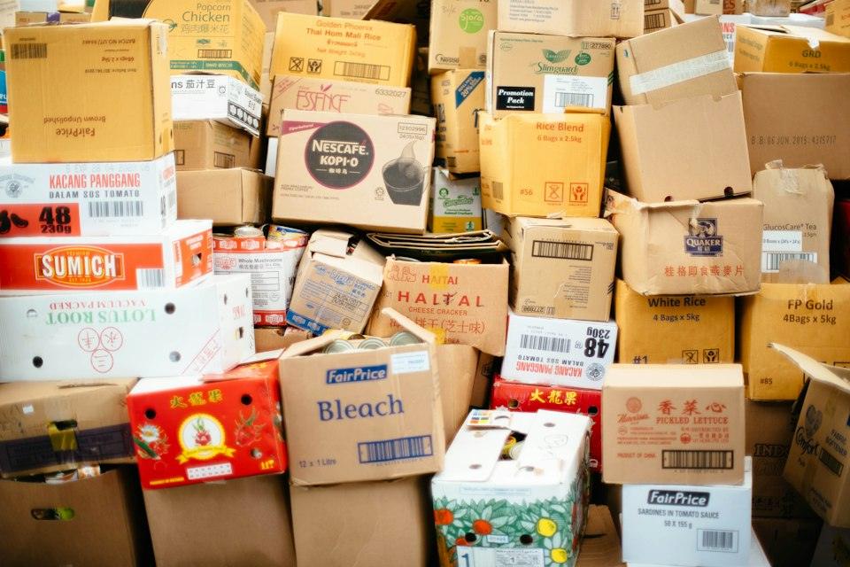 Cardboard box lot