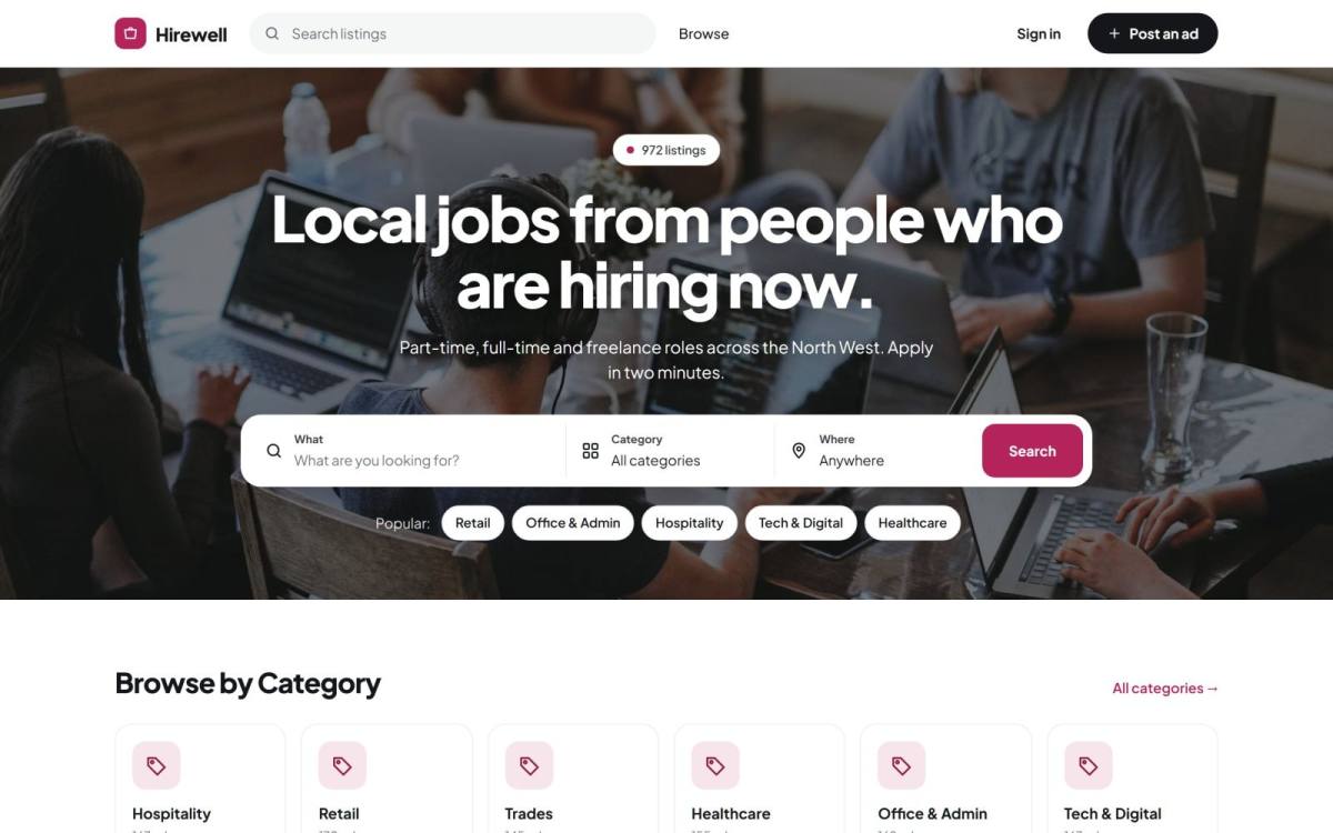A job board in pounds sterling