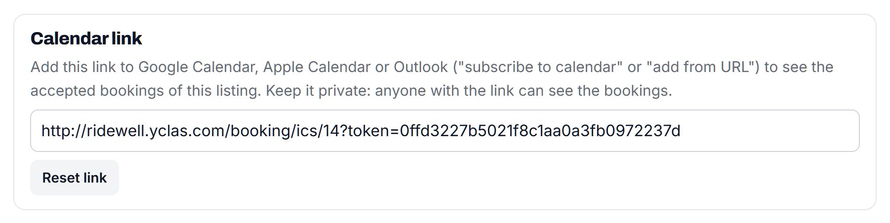 Calendar link: a private address to subscribe to in Google Calendar, Apple Calendar or Outlook