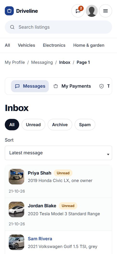 The inbox on a phone, with unread conversations