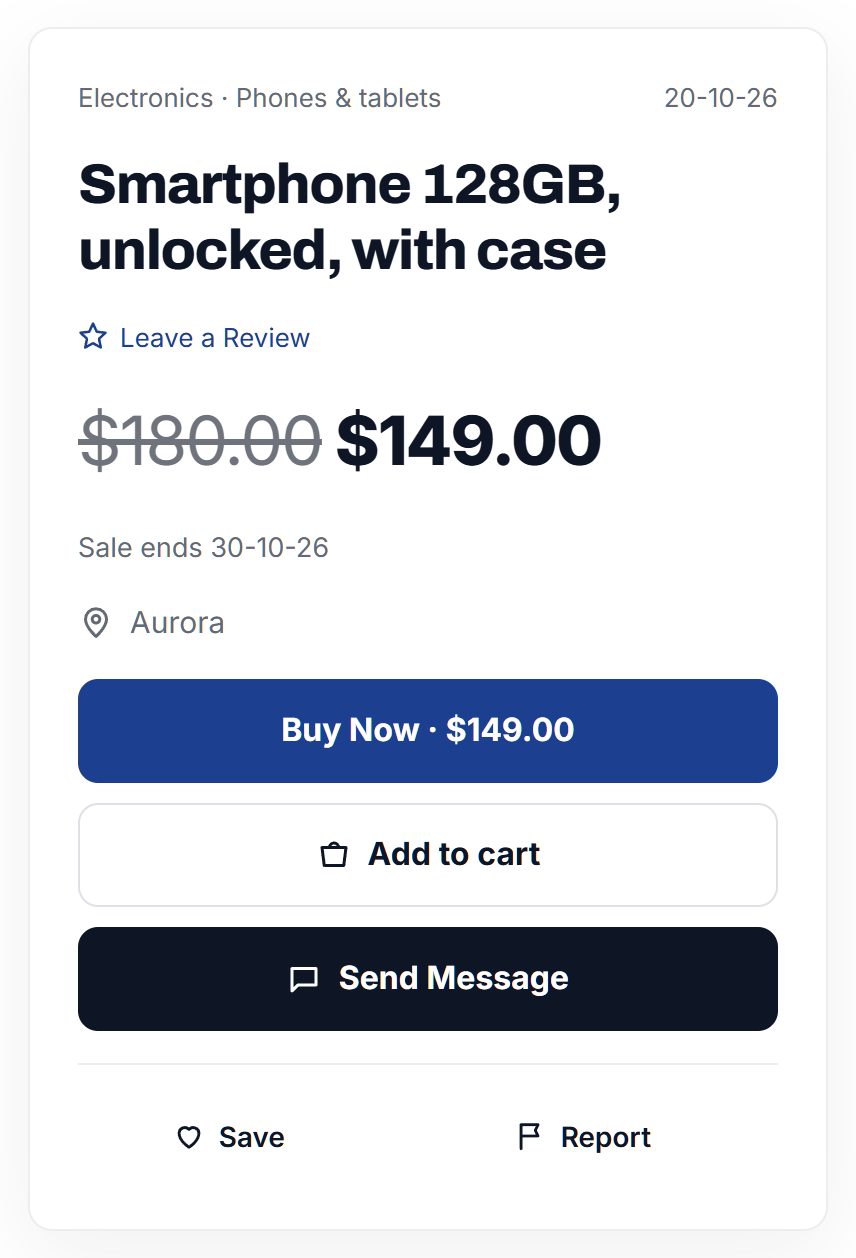 A phone on sale: $180 struck through, $149, sale ends in nine days