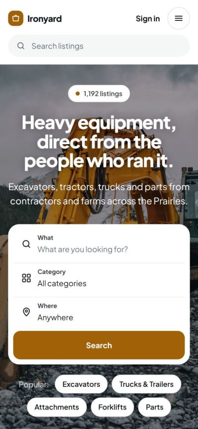 The same site on a phone