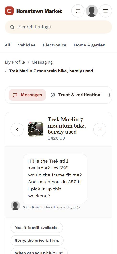 A conversation about a listing, on a phone