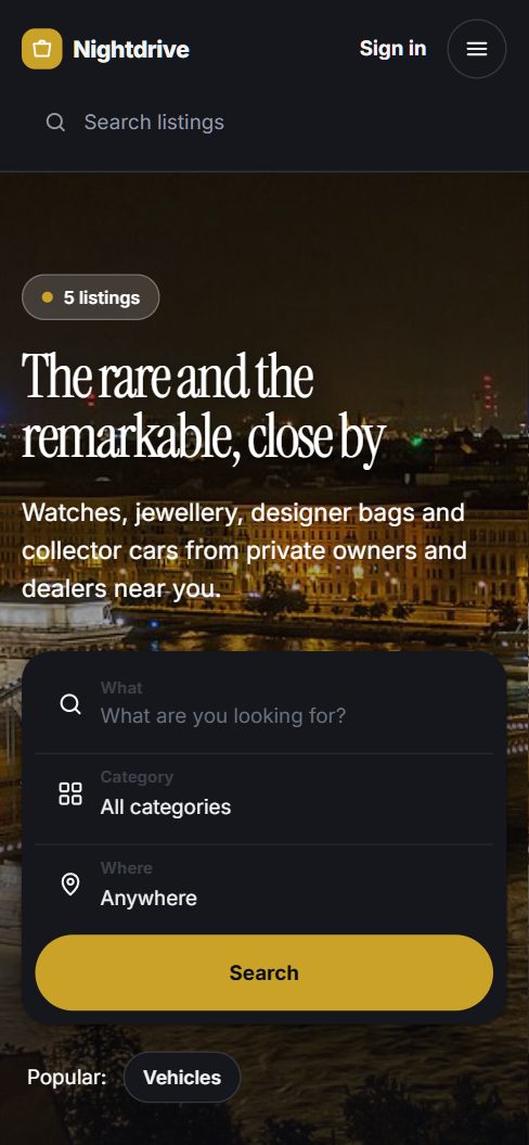 A luxury marketplace on a phone