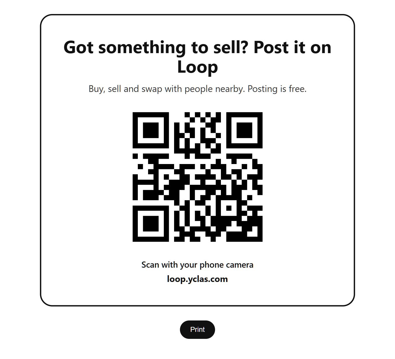 Tulostettava juliste QR-koodilla