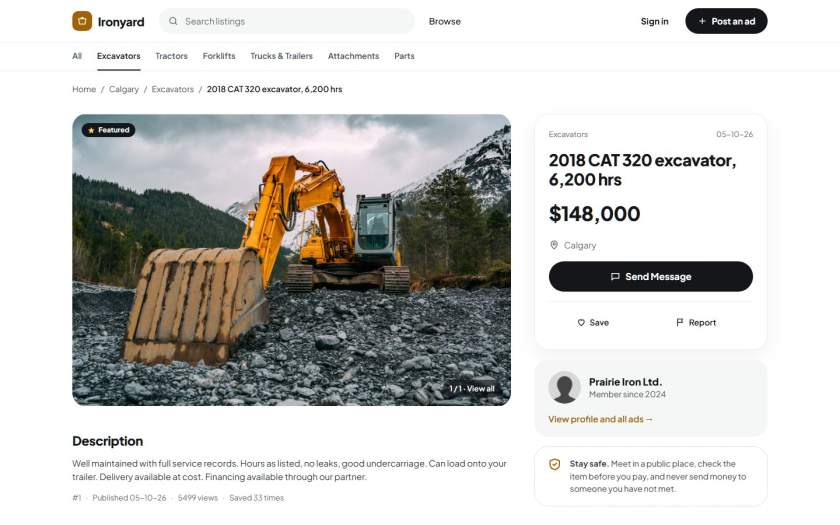 A listing page